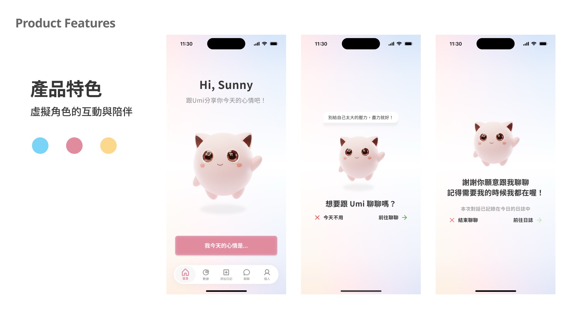HearU 產品特色：虛擬角色的互動與陪伴
